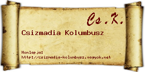Csizmadia Kolumbusz névjegykártya